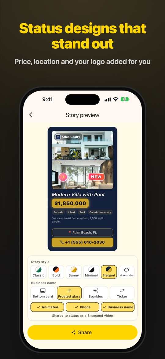 Status designs that stand out